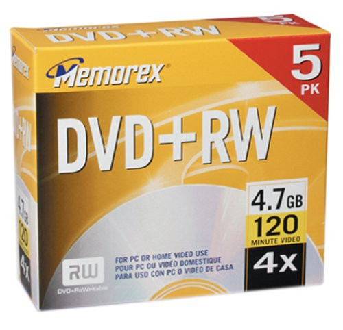 Memorex 4.7GB DVD+RW Media (5-Pack) (Discontinued by Manufacturer)