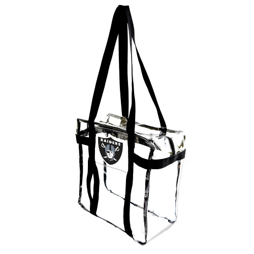 Littlearth unisex-adult NFL Oakland Raiders Clear Tote-Along Bag, Clear, One Size