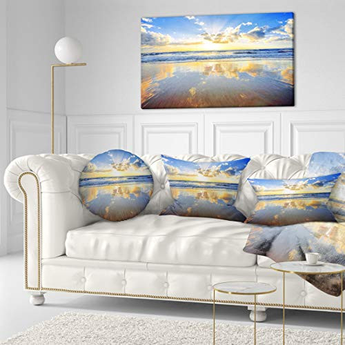 Design Art Blue Sky and Clouds Mirrored in Sea Contemporary Seascape Art Canvas/Seashore on Canvas Art Wall Photgraphy Artwork Print