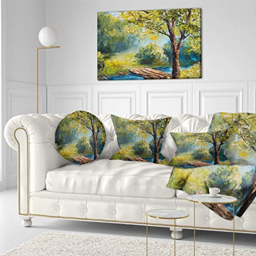 Designart PT6237-40-20 "Summer Forest with Beautiful River Landscape" Canvas Print, Blue, 40x20" Designart PT6237-40-20 "Summer Forest with Beautiful River Landscape" Canvas Print, Blue, 40x20"