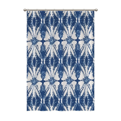Indigo Blue Trellis Shower Curtains 48x72 Inch Polyester Fabric Bathroom Shower Curtains with Hooks Durable Waterproof Shower Curtains for Bathroom Bathtub Home Decoration