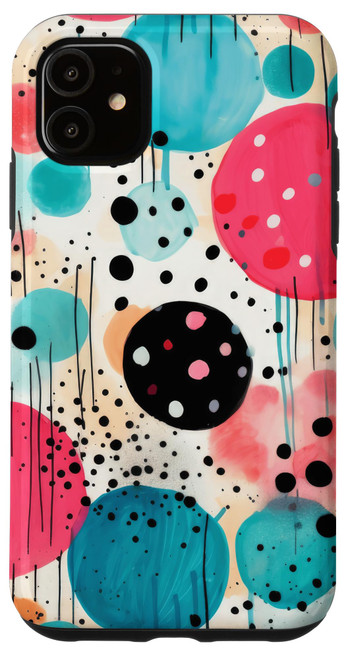 iPhone 11 Chic Modern Rainbow: Watercolor Polka Dot Pattern Case