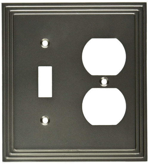 Amertac 84TDN 1 Toggle/1 Duplex Steps Wallplate, Nickel