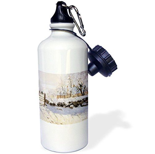 3dRose wb_126553_1"The Magpie, Snow Effect, Outskirts of Honfleur by Claude Monet, 1869" Sports Water Bottle, 21 oz, White 3dRose wb_126553_1"The Magpie, Snow Effect, Outskirts of Honfleur by Claude Monet, 1869" Sports Water Bottle, 21 oz, White