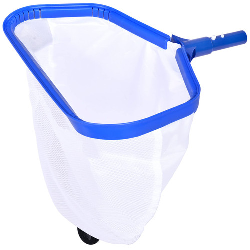 Goovilla Pool Net, Pool Skimmer Net with Double-Layer Deep Bag, Heavy Duty Aluminum Frame Swimming Pool Leaf Skimmer Rake Net with Fine Mesh,Blue (No Pole)