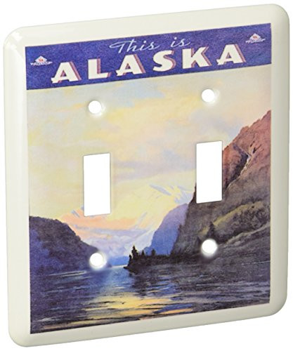 3dRose lsp_119289_2 Alaska Vintage Travel Poster Double Toggle Switch