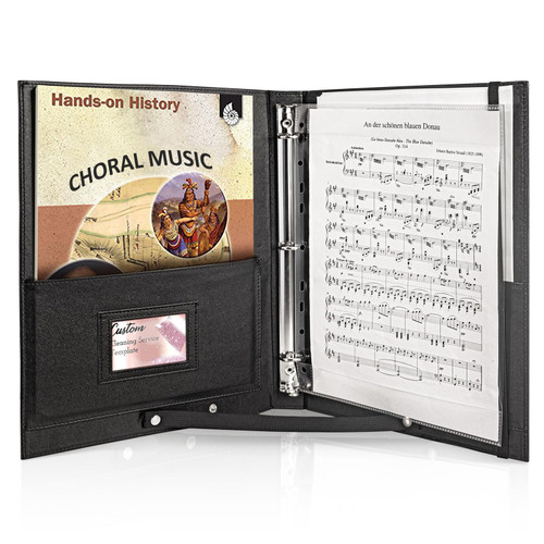 Choral Music Holder, Sheet Music Folder with Handle and Strap, Sheet Music Binder, for Choir Singer, Stage Performance, Black Choral Music Holder, Sheet Music Folder with Handle and Strap, Sheet Music Binder, for Choir Singer, Stage Performance, Black