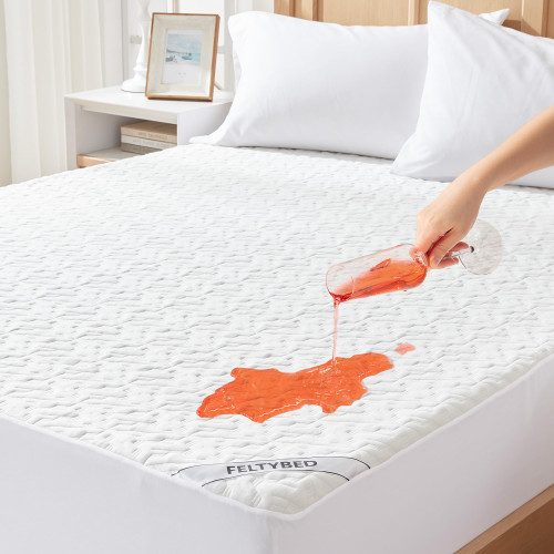 Waterproof Mattress Protector Queen Size, Bamboo Bed Mattress Pad Cover Cooling 3D Air Fabric, Noiseless Breathable Mattress Pad Fitted with Deep Pocket 8"- 21" Machine Washable Waterproof Mattress Protector Queen Size, Bamboo Bed Mattress Pad Cover Cooling 3D Air Fabric, Noiseless Breathable Mattress Pad Fitted with Deep Pocket 8"- 21" Machine Washable
