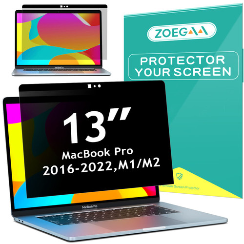 ZOEGAA Privacy Screen Macbook Pro 13 Inch, Webcam Cover Slider Anti Blue Light Magnetic Privacy Screen Protector Compatible with Macbook Pro 13 inch (2016-2022) with M2/M1&Macbook Air 13 inch (2018-2021)