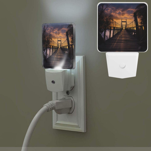 Evanem Night Lights Plug into Wall with Dusk to Dawn Sensor Night Light Bridge at Dusk LED Nightlight for Bathroom Plug in Night Light Auto-On/Off Plug in Nightlights for Hallway Bedroom