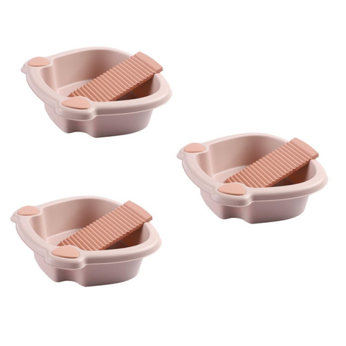 Healifty 3 Sets wash Basin Clothing Washboard Clothes Washing Tools Laundry washboards Clothes scrubbing wash Tools Plastic Panel Home Tools Clothes Basin Hand wash pp Baby Washboard Basin