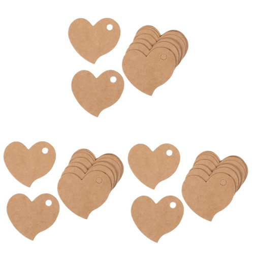 Hemoton 9 Packs Kraft Paper Heart Gift Sealing Label Heart Tags Present Tags Heart Gift Labels Kraft Paper Label Craft Paper Tags Handmade Gifts Blank Gift Tag Hanging Paper Heart-Shaped