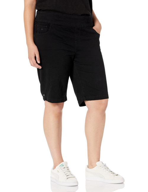 Gloria Vanderbilt Women's Amanda Pull On Bermuda Short, Black, 14 Petite