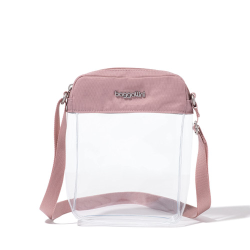 Baggallini Womens Clear -Stadium Explorer Crossbody, Woodrose