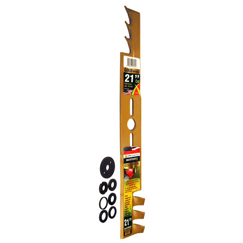 Maxpower 331981B 21-Inch Universal Gold Metal Mulching Lawn Mower Blade