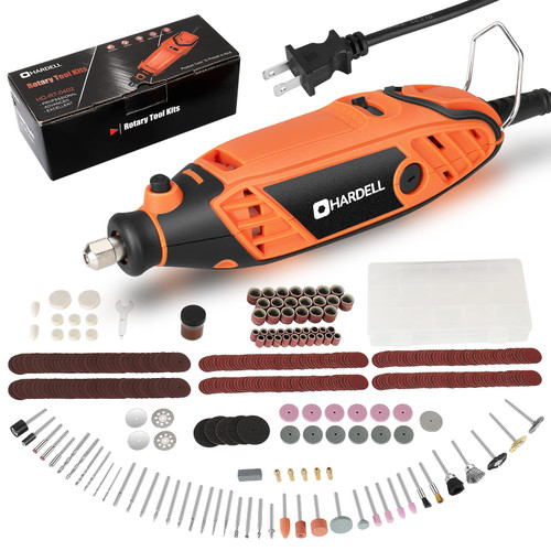 HARDELL Rotary Tool, 2.0 Rotary Tool Kit, 130W Power Rotary Tool with 393 Accessories, 6 Variable Speeds For Crafting and DIY Projects - Grinding, Sanding, Polishing and Engraving etc