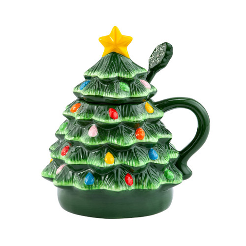 Mr. Christmas Nostalgic Tree Mug with Lid & Spoon - Green