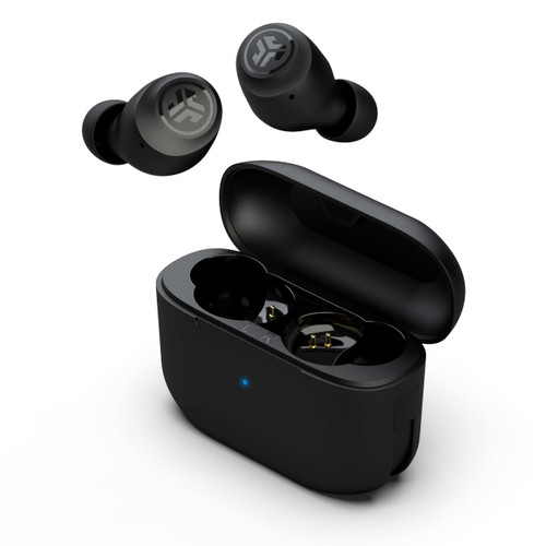 JLab Go Air Pop True Wireless Bluetooth Earbuds + Charging Case, Midnight, Dual Connect, IPX4 Sweat Resistance, Bluetooth 5.1 Connection, 3 EQ Sound Settings Signature, Balanced, Bass Boost