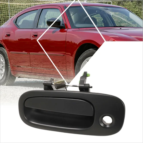 PM PERFORMOTOR Front Left Driver Side Door Pull Handle Compatible with 06-10 Dodge Charger Challenger,Primered Black