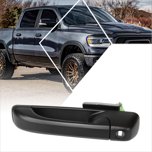 PM PERFORMOTOR Front Left Driver Side Door Pull Handle Compatible with 14-22 Ram 1500 2500 3500,Primered Black