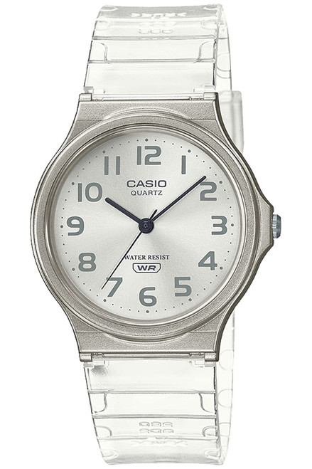 Casio MQ-24 Series Watch Casio Collection Standard Analog, Skeleton (Clear), Newest Model