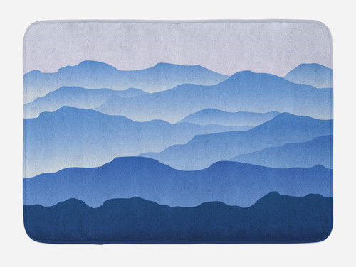 Ambesonne Mountain Bath Mat, Nature Theme a Panoramic Silhouette of The Mountains in The Morning Illustration Print, Plush Bathroom Decor Mat with Non Slip Backing, 30.2" x 20", Blue Ambesonne Mountain Bath Mat, Nature Theme a Panoramic Silhouette of The Mountains in The Morning Illustration Print, Plush Bathroom Decor Mat with Non Slip Backing, 30.2" x 20", Blue