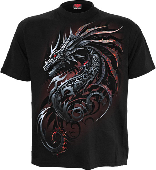 Spiral - Dragon Shards - Front Print T-Shirt Black - S