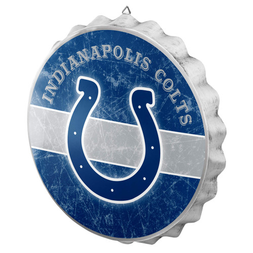FOCO Indianapolis Colts NFL Metal Distressed Bottlecap Sign FOCO Indianapolis Colts NFL Metal Distressed Bottlecap Sign