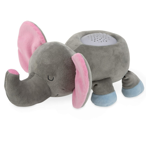 Nuby Calming Nightlight & Soothing Sound Plush Pal, Nightlight Projector with 10 Lullabies, Elephant