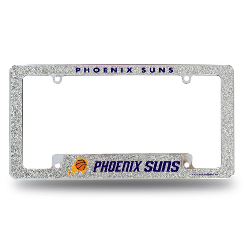 Rico Industries NBA Phoenix Suns Chrome All Over Automotive Bling License Plate Frame 12' x 6' Chrome All Over Automotive Bling License Plate Frame Design for Car/Truck/SUV