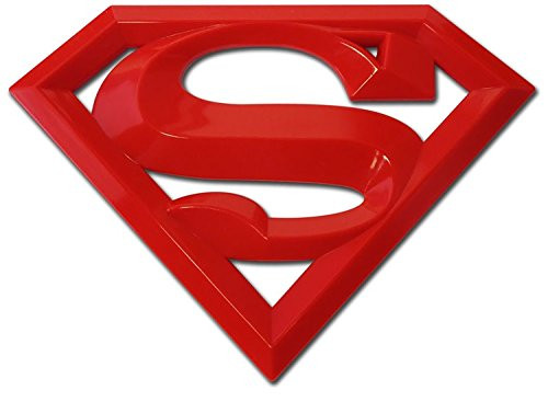 Superman ABS 3D "S" Shield Emblem (licensed, made and shipped from USA) (Red)