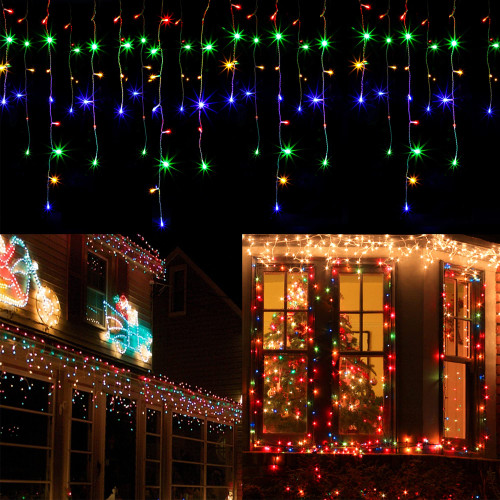 Joliyoou Dripping Icicle Lights, 360 LEDs 29.5ft Icicle Christmas Lights, 8 Modes Curtain Fairy Lights with 60 Drops, Outdoor Indoor Xmas Holiday Wedding Party Decorations, Multi-Colored Joliyoou Dripping Icicle Lights, 360 LEDs 29.5ft Icicle Christmas Lights, 8 Modes Curtain Fairy Lights with 60 Drops, Outdoor Indoor Xmas Holiday Wedding Party Decorations, Multi-Colored
