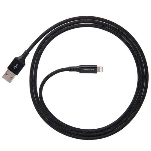 Ventev - ChargeSync Alloy USB A to Apple Lightning Cable 4ft - Black Ventev - ChargeSync Alloy USB A to Apple Lightning Cable 4ft - Black