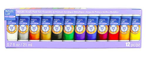 Metallic Acrylic Paint Set, 12 Count by Artist's Loft