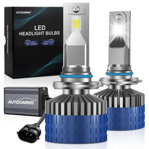 AUTOOMMO 9005/HB3 LED Headlight Bulbs 120W 20000 Lumens LED Headlights Halogen Kit, 600% Brighter, 6500K Cool White, Plug and Play, Pack of 2