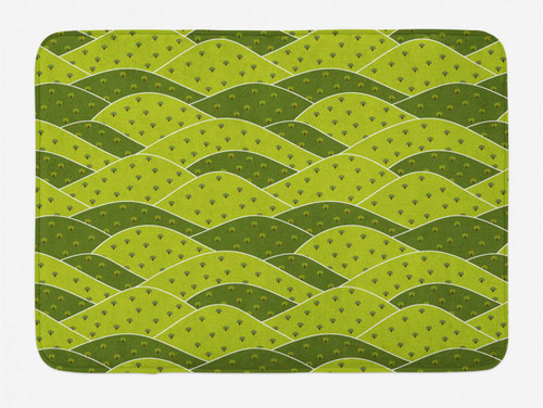 Ambesonne Nature Bath Mat, Simplistic Hills Cartoon Design Trees Mountains Landscape Illustration Pattern, Plush Bathroom Decor Mat with Non Slip Backing, 30.2" x 20", Apple Green Ambesonne Nature Bath Mat, Simplistic Hills Cartoon Design Trees Mountains Landscape Illustration Pattern, Plush Bathroom Decor Mat with Non Slip Backing, 30.2" x 20", Apple Green