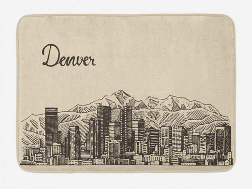 Ambesonne Colorado Bath Mat, Denver City Skyline Sketch with Buildings and Mountains Vintage Town Pattern, Plush Bathroom Decor Mat with Non Slip Backing, 30.2" x 20", Beige Dark Brown Ambesonne Colorado Bath Mat, Denver City Skyline Sketch with Buildings and Mountains Vintage Town Pattern, Plush Bathroom Decor Mat with Non Slip Backing, 30.2" x 20", Beige Dark Brown