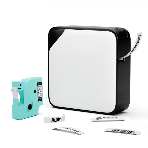 Vixic Bluetooth Label Maker Machine with Tape, D1600 Portable Label Printer, Wireless Labeler Sticker Maker Mini Label Makers with Multiple Templates for Office Home Organization USB Rechargeable