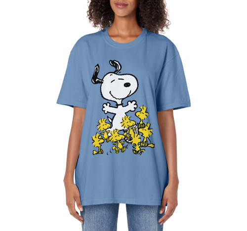 Peanuts Snoopy chick party Adult Oversized Vintage T-Shirt