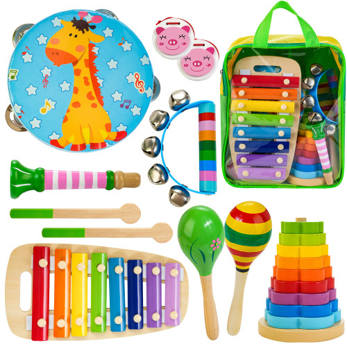 Kids Musical Instruments, 12pcs Wooden Musical Toys for Toddlers 2-4 with Xylophone Maracas Tambourine, Educational Baby Musical Toys Birthday Gift for 2 3 4 5 Years Old Girls Boys Kids Musical Instruments, 12pcs Wooden Musical Toys for Toddlers 2-4 with Xylophone Maracas Tambourine, Educational Baby Musical Toys Birthday Gift for 2 3 4 5 Years Old Girls Boys