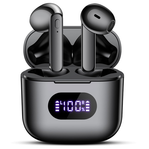 Wireless Earbuds, V5.3 Bluetooth Ear buds 48H Playtime LED Battery Display Wireless Headphones HiFi Stereo Deep Bass & HD Calling Bluetooth Earphones IPX7 Waterproof Ear Buds for Workout/Office/Home