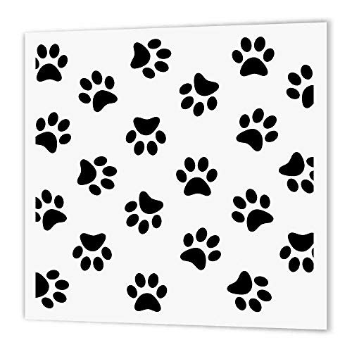 3dRose ht_161521_3 Paw Print Pattern - Black Pawprints on White - Cute Cartoon Animal Eg Dog or Cat Footprints - Iron on Heat Transfer, 10 by 10", for White Material 3dRose ht_161521_3 Paw Print Pattern - Black Pawprints on White - Cute Cartoon Animal Eg Dog or Cat Footprints - Iron on Heat Transfer, 10 by 10", for White Material