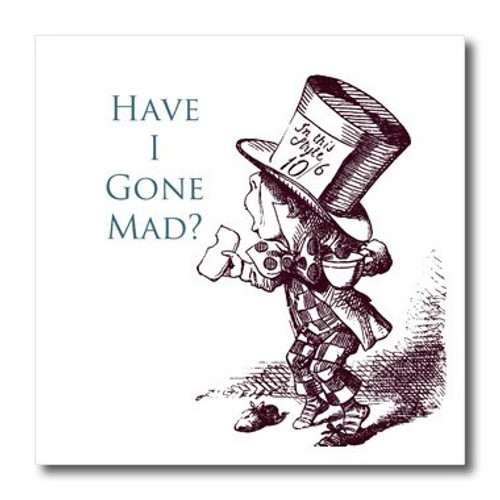 3dRose ht_110410_3 Hatter Have I Gone Mad Alice in Wonderland Iron on Heat Transfer, 10 by 10-Inch