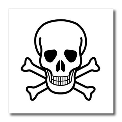3dRose ht_130685_3 Skull and Crossbones-Iron on Heat Transfer for White Material, 10 by 10-Inch
