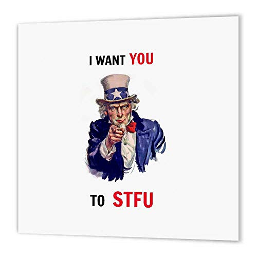 3dRose ht_172494_3 I Want You to Stfu, Uncle Sam, United States-Iron on Heat Transfer Paper for White Material, 10 by 10-Inch