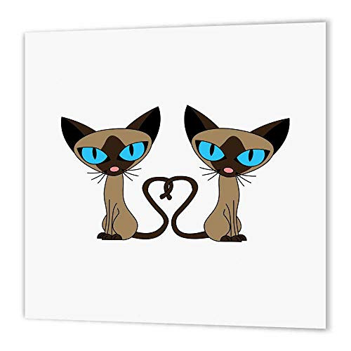 3dRose ht_110726_3 Siamese Cat Tail Heart Iron on Heat Transfer for White Material, 10 by 10"