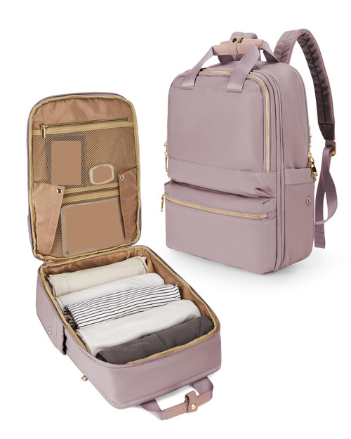 Backpack For Women Men Travel Backpack Carry On Bags For Airplanes Hiking Waterproof Backpack Purses For Women College Laptop Backpack Work Teacher Carry On Backpack Travel Essentials Pink Purple
