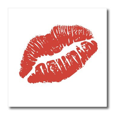 3dRose ht_172453_3 Valentines Day, Big, Red Hot Lips - Iron on Heat Transfer, 10 by 10", for White Material