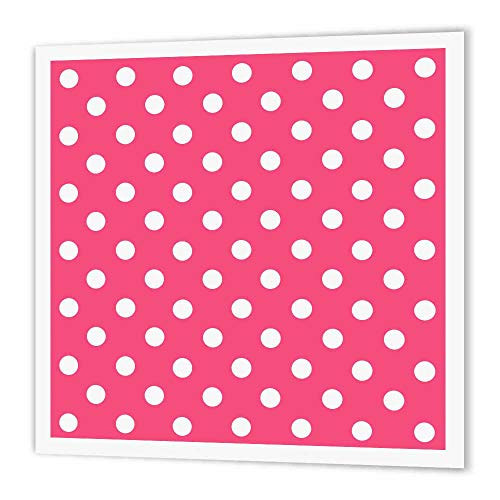 3dRose ht_20403_3 Pink and White Polka Dot Print-Iron on Heat Transfer Paper for White Material, 10 by 10-Inch