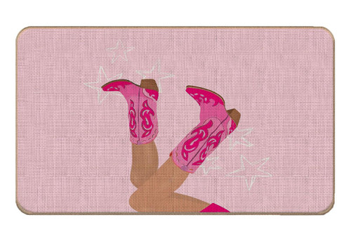 Lacosu Western Door Mat,Pink Cowgirl Boots Front Door Mat Indoor Outdoor Entrance,Western Cowgirl Hot Pink Preppy Dorm Room Decor,17"X30" Lacosu Western Door Mat,Pink Cowgirl Boots Front Door Mat Indoor Outdoor Entrance,Western Cowgirl Hot Pink Preppy Dorm Room Decor,17"X30"